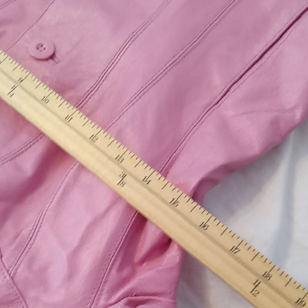 Wilsons Leather Maxima Women's Size Small Pink Leather Button-Up Jacket. Fun - Picture 7 of 10